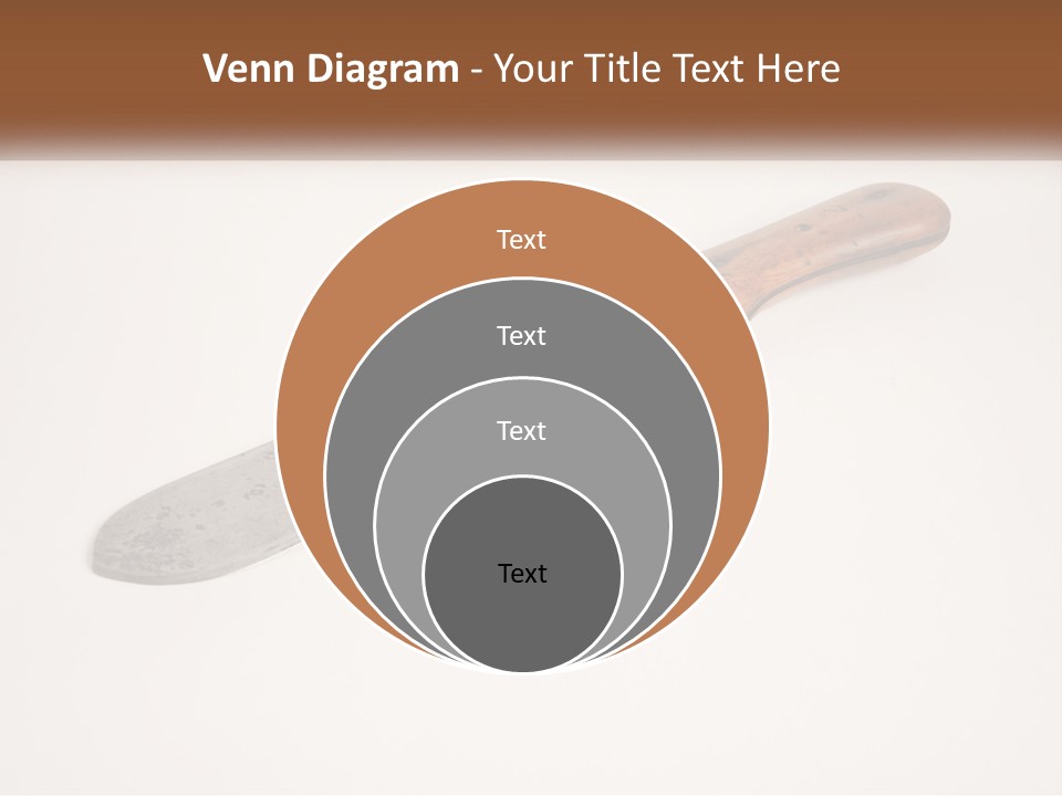 A Knife With A Wooden Handle On A White Surface PowerPoint Template