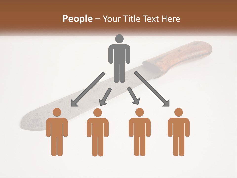 A Knife With A Wooden Handle On A White Surface PowerPoint Template
