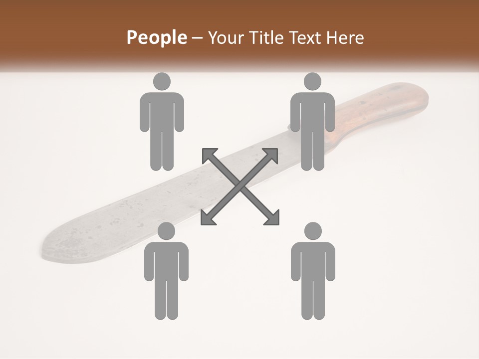 A Knife With A Wooden Handle On A White Surface PowerPoint Template