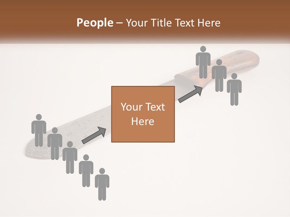 A Knife With A Wooden Handle On A White Surface PowerPoint Template