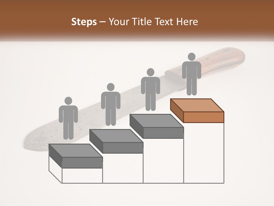 A Knife With A Wooden Handle On A White Surface PowerPoint Template