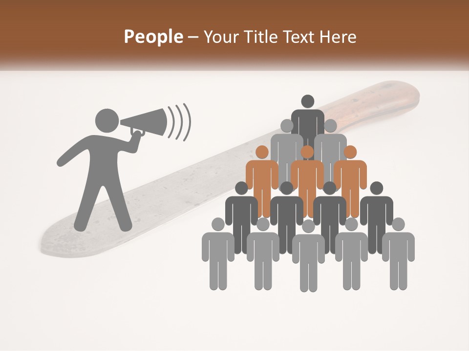A Knife With A Wooden Handle On A White Surface PowerPoint Template