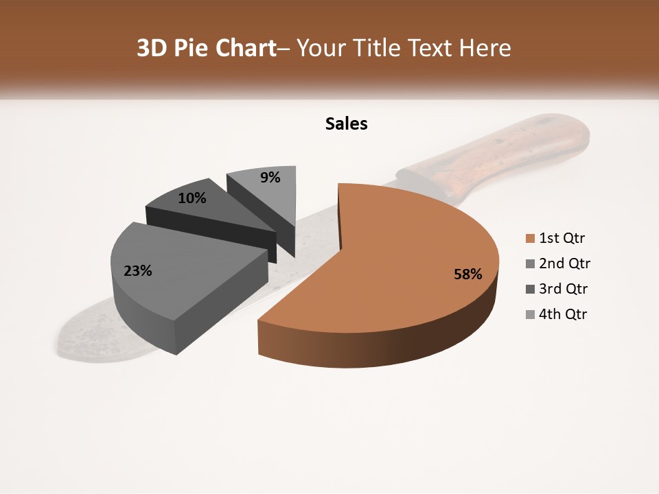 A Knife With A Wooden Handle On A White Surface PowerPoint Template