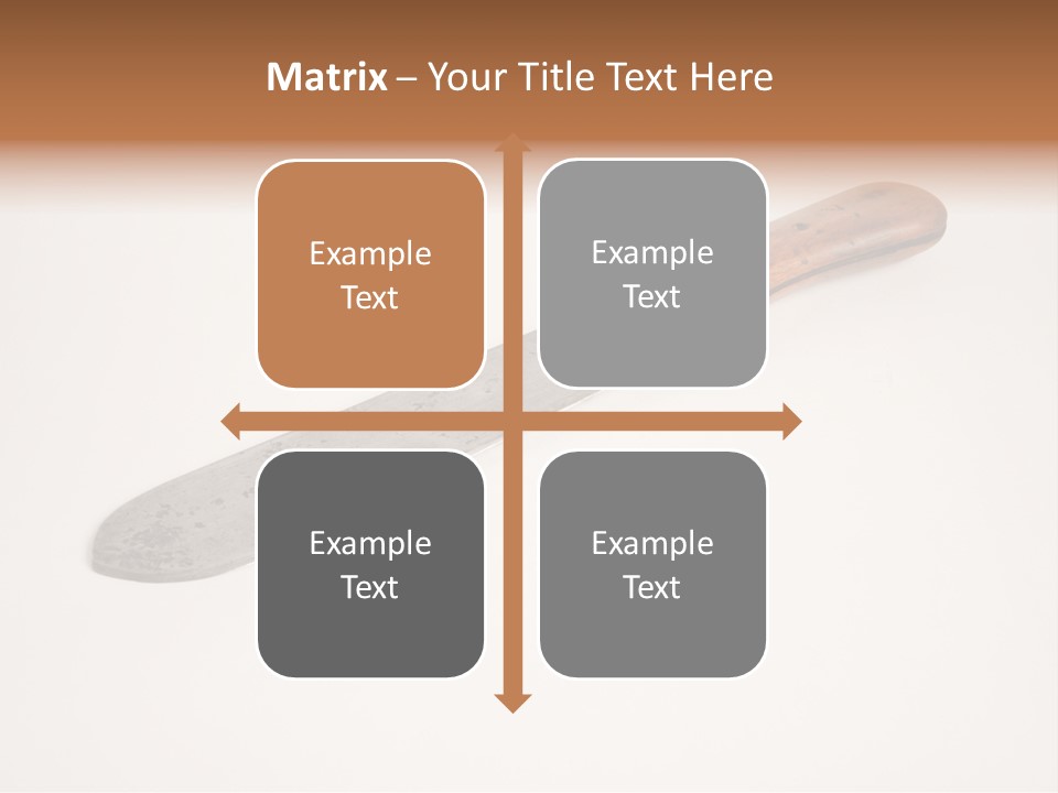 A Knife With A Wooden Handle On A White Background PowerPoint Template