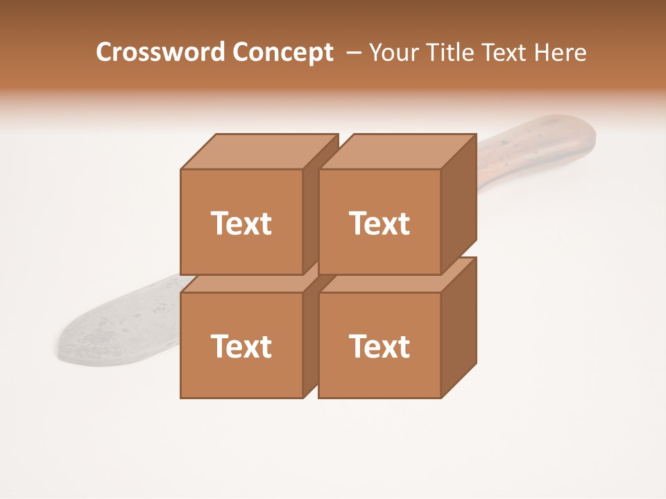 A Knife With A Wooden Handle On A White Background PowerPoint Template