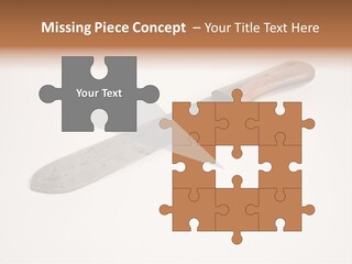 A Knife With A Wooden Handle On A White Background PowerPoint Template