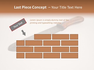 A Knife With A Wooden Handle On A White Background PowerPoint Template