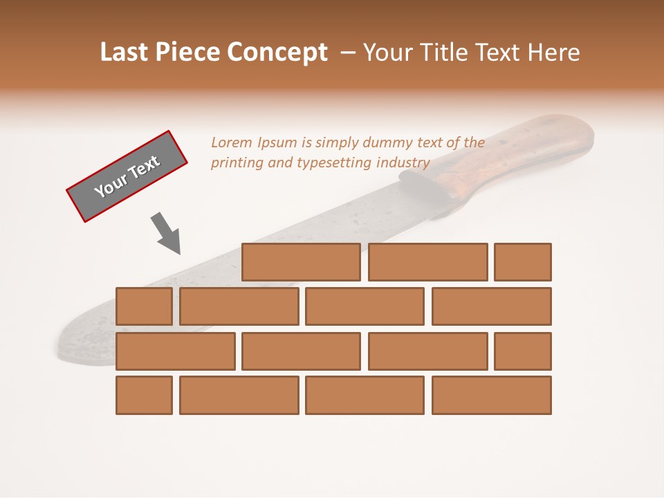 A Knife With A Wooden Handle On A White Background PowerPoint Template