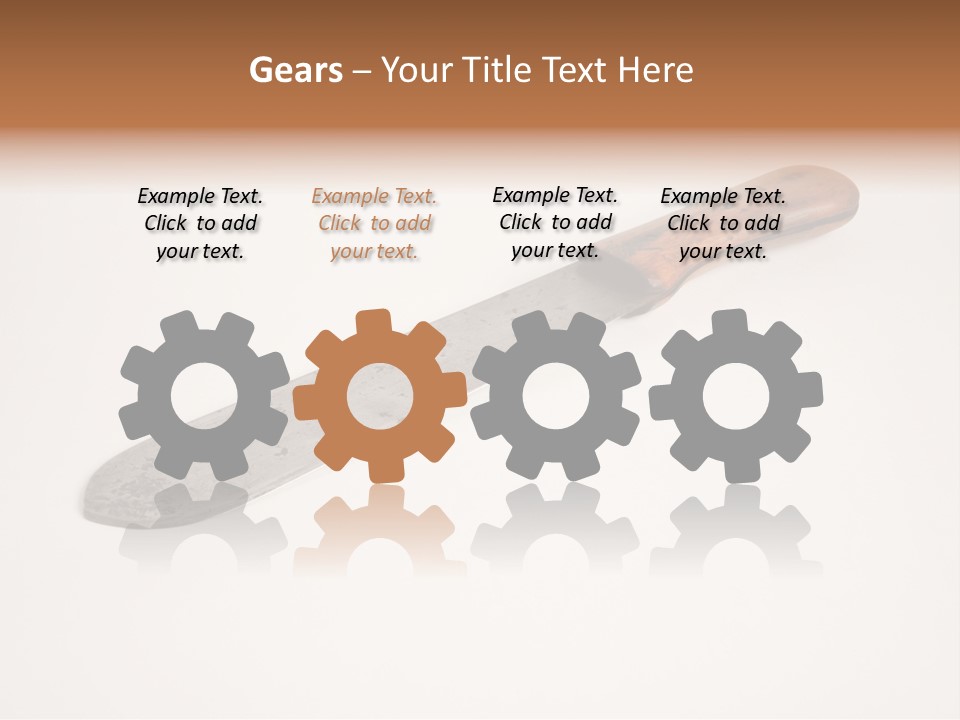 A Knife With A Wooden Handle On A White Background PowerPoint Template