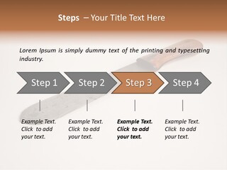 A Knife With A Wooden Handle On A White Background PowerPoint Template
