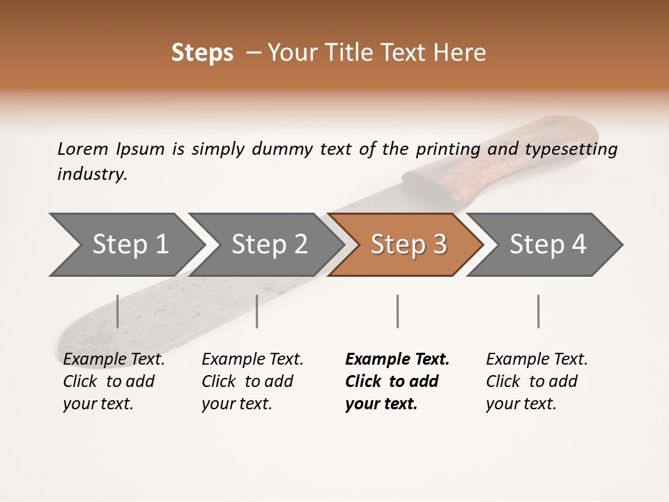A Knife With A Wooden Handle On A White Background PowerPoint Template