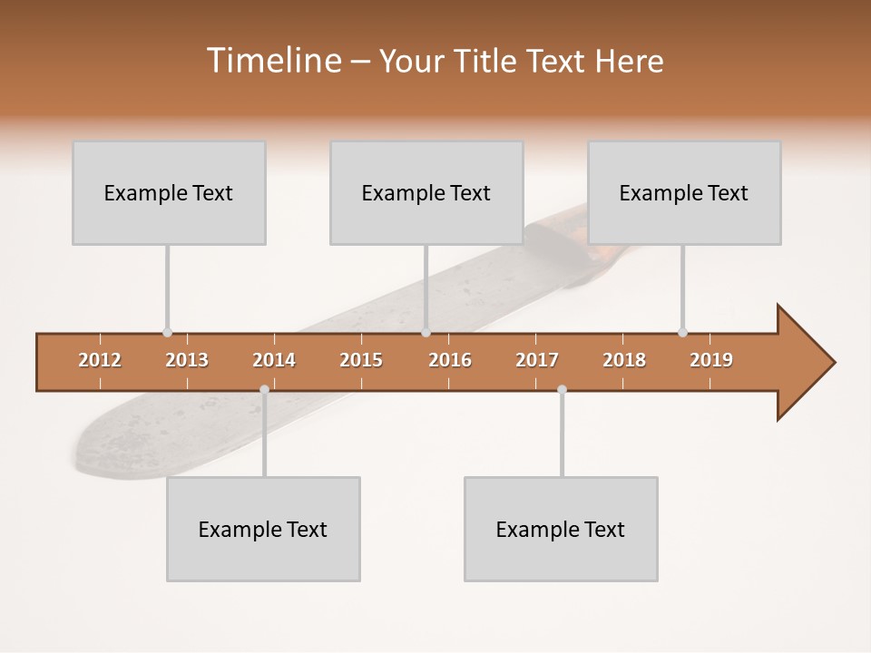 A Knife With A Wooden Handle On A White Background PowerPoint Template