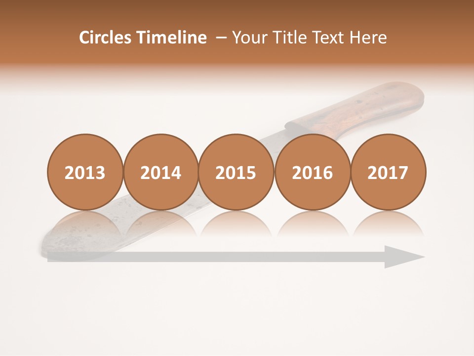 A Knife With A Wooden Handle On A White Background PowerPoint Template