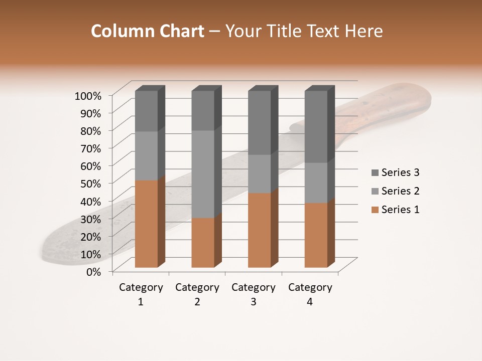 A Knife With A Wooden Handle On A White Background PowerPoint Template