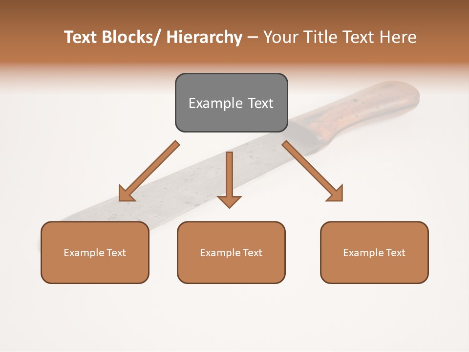 A Knife With A Wooden Handle On A White Background PowerPoint Template