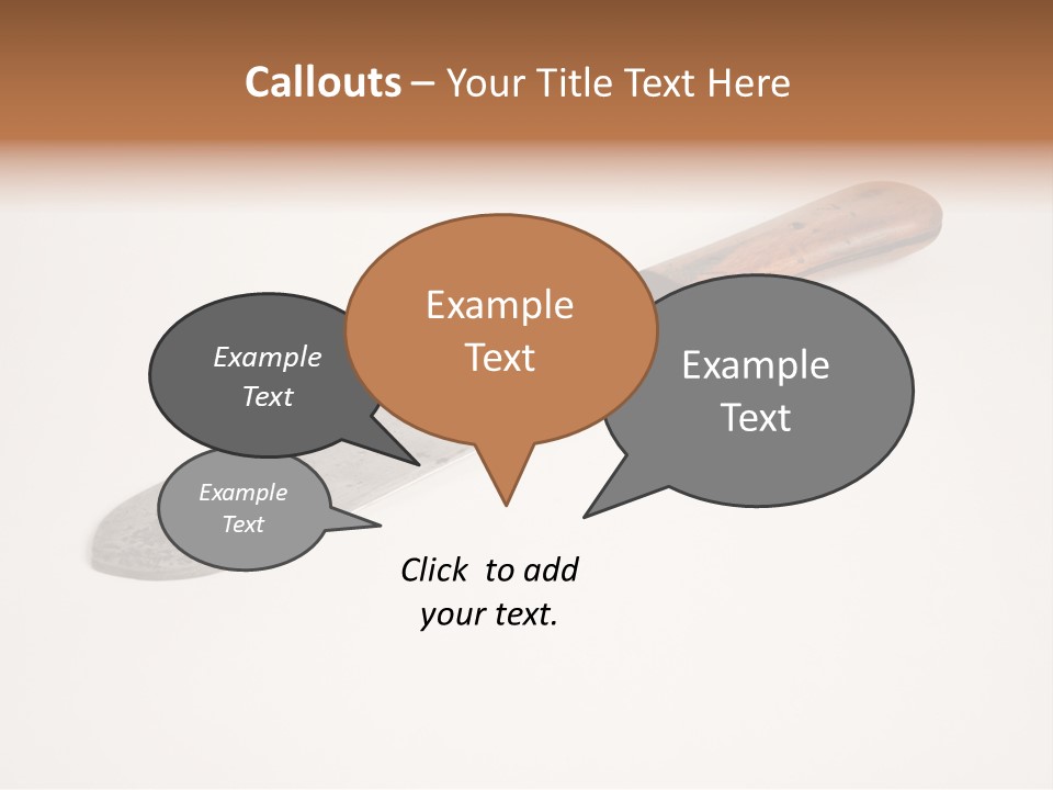 A Knife With A Wooden Handle On A White Background PowerPoint Template