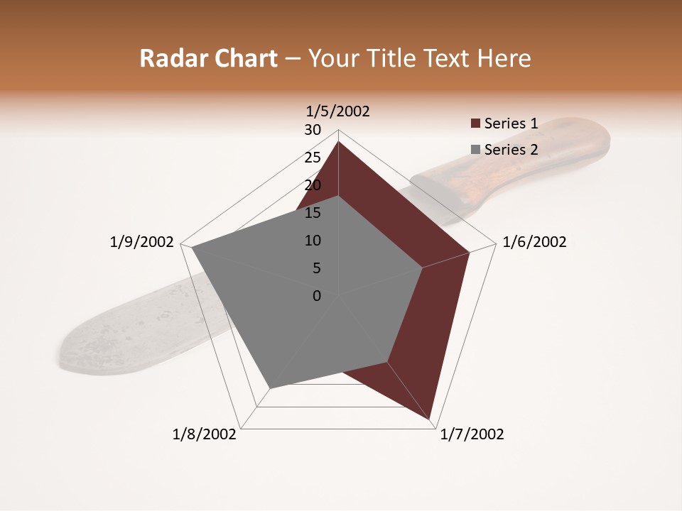 A Knife With A Wooden Handle On A White Background PowerPoint Template