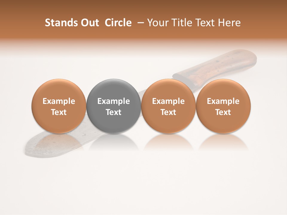 A Knife With A Wooden Handle On A White Background PowerPoint Template