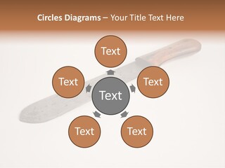 A Knife With A Wooden Handle On A White Background PowerPoint Template