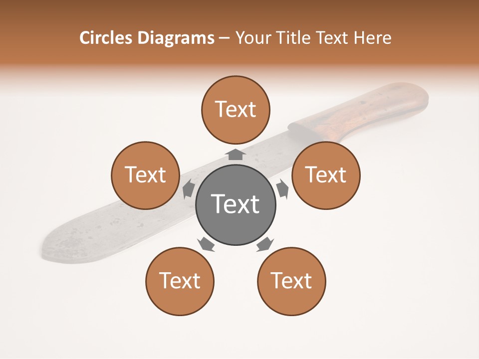 A Knife With A Wooden Handle On A White Background PowerPoint Template