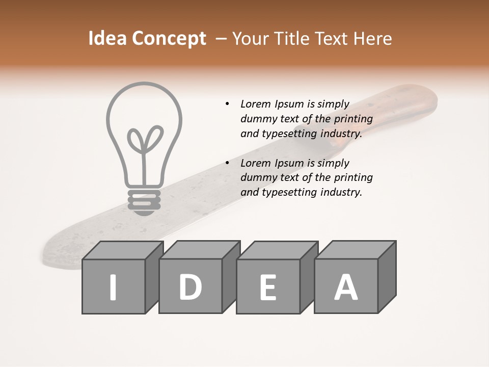 A Knife With A Wooden Handle On A White Background PowerPoint Template