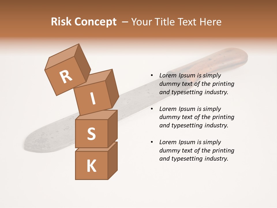 A Knife With A Wooden Handle On A White Background PowerPoint Template