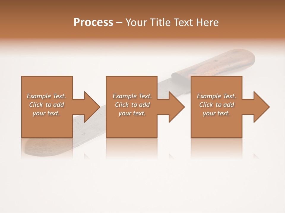 A Knife With A Wooden Handle On A White Background PowerPoint Template