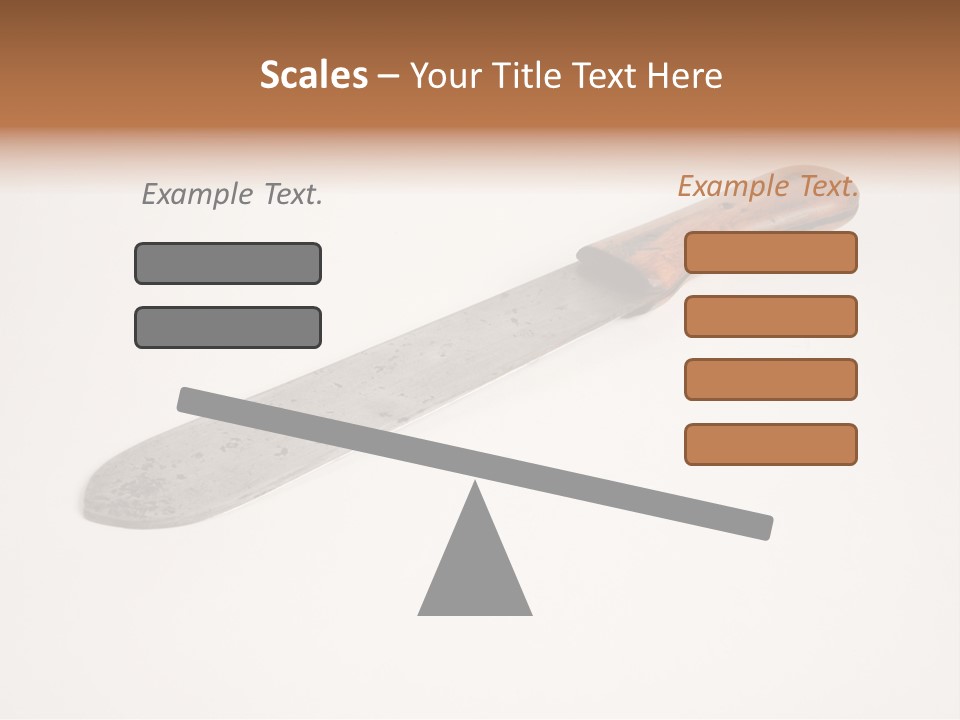 A Knife With A Wooden Handle On A White Background PowerPoint Template