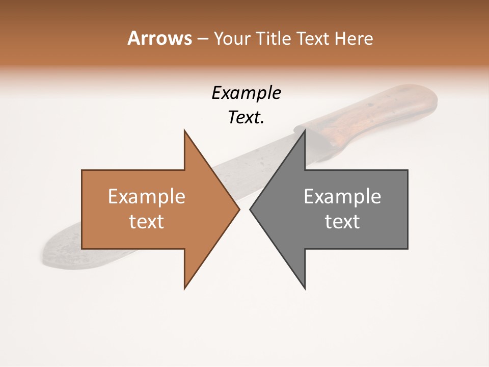 A Knife With A Wooden Handle On A White Background PowerPoint Template