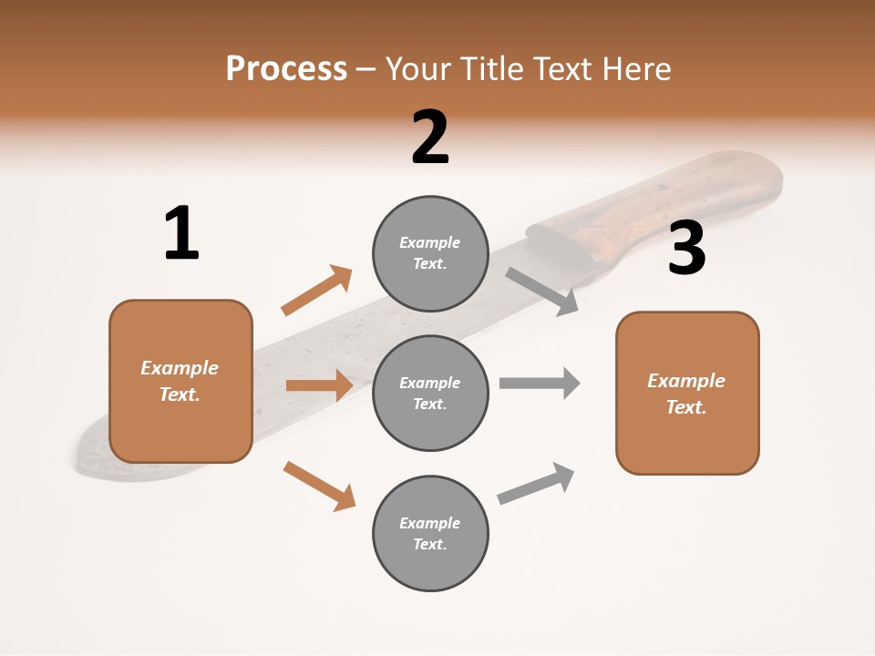 A Knife With A Wooden Handle On A White Background PowerPoint Template