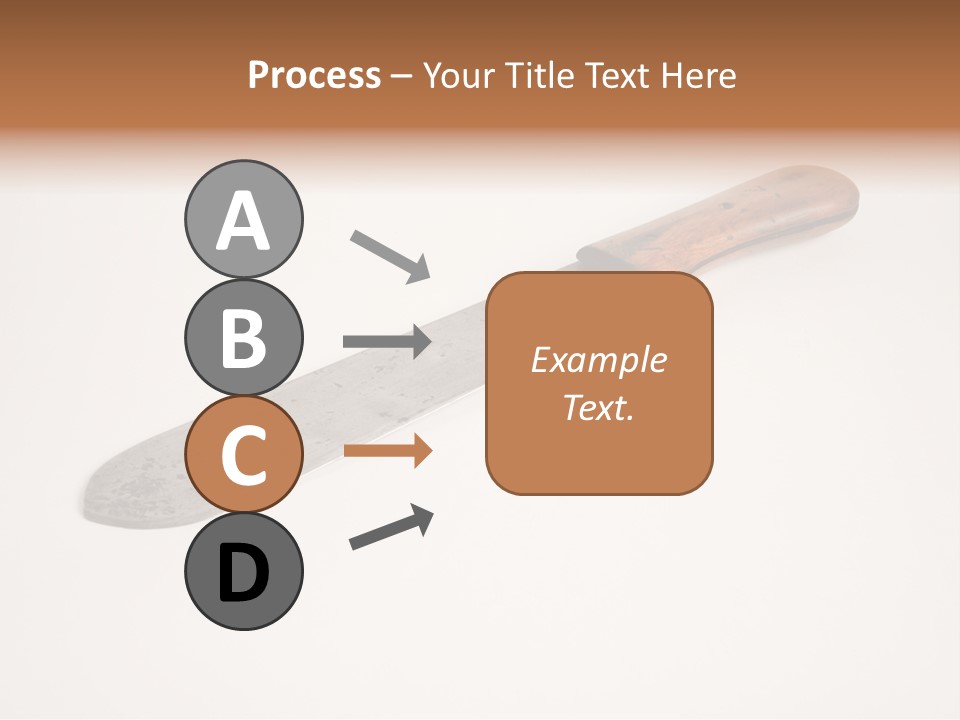 A Knife With A Wooden Handle On A White Background PowerPoint Template