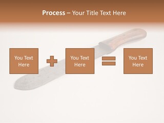 A Knife With A Wooden Handle On A White Background PowerPoint Template