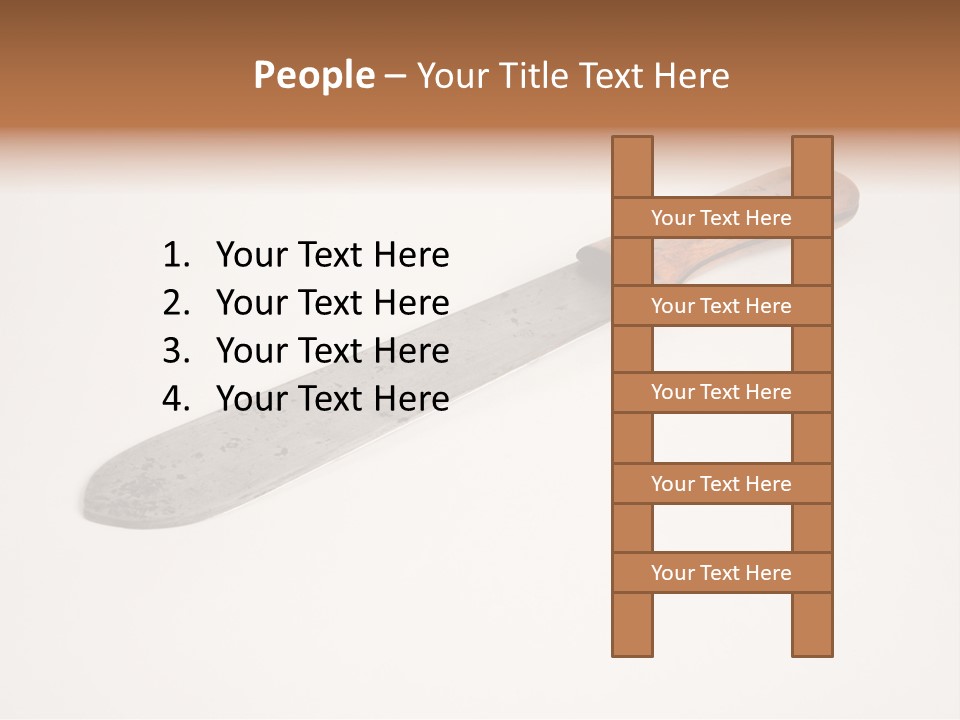 A Knife With A Wooden Handle On A White Background PowerPoint Template