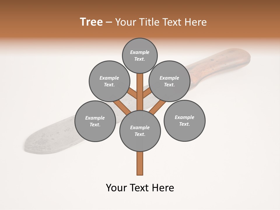 A Knife With A Wooden Handle On A White Background PowerPoint Template