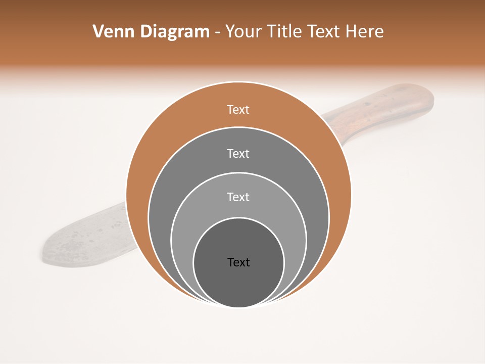 A Knife With A Wooden Handle On A White Background PowerPoint Template
