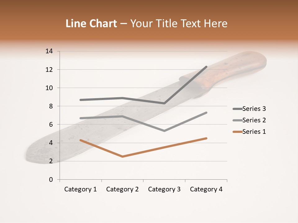 A Knife With A Wooden Handle On A White Background PowerPoint Template