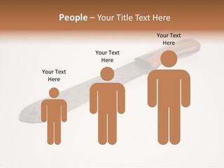 A Knife With A Wooden Handle On A White Background PowerPoint Template