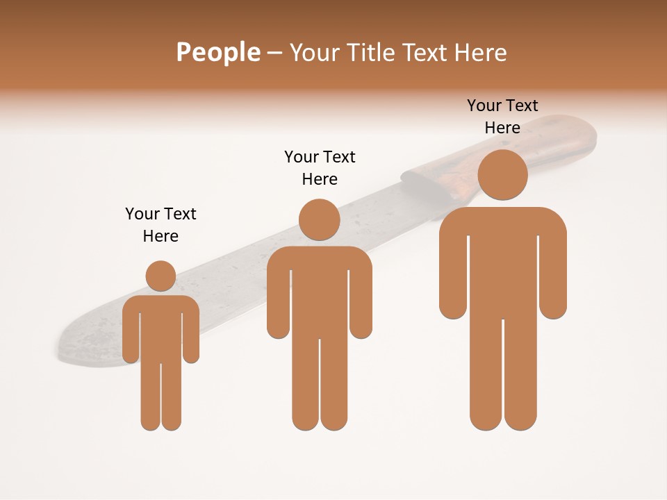 A Knife With A Wooden Handle On A White Background PowerPoint Template