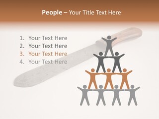 A Knife With A Wooden Handle On A White Background PowerPoint Template