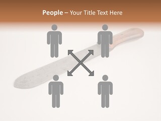 A Knife With A Wooden Handle On A White Background PowerPoint Template