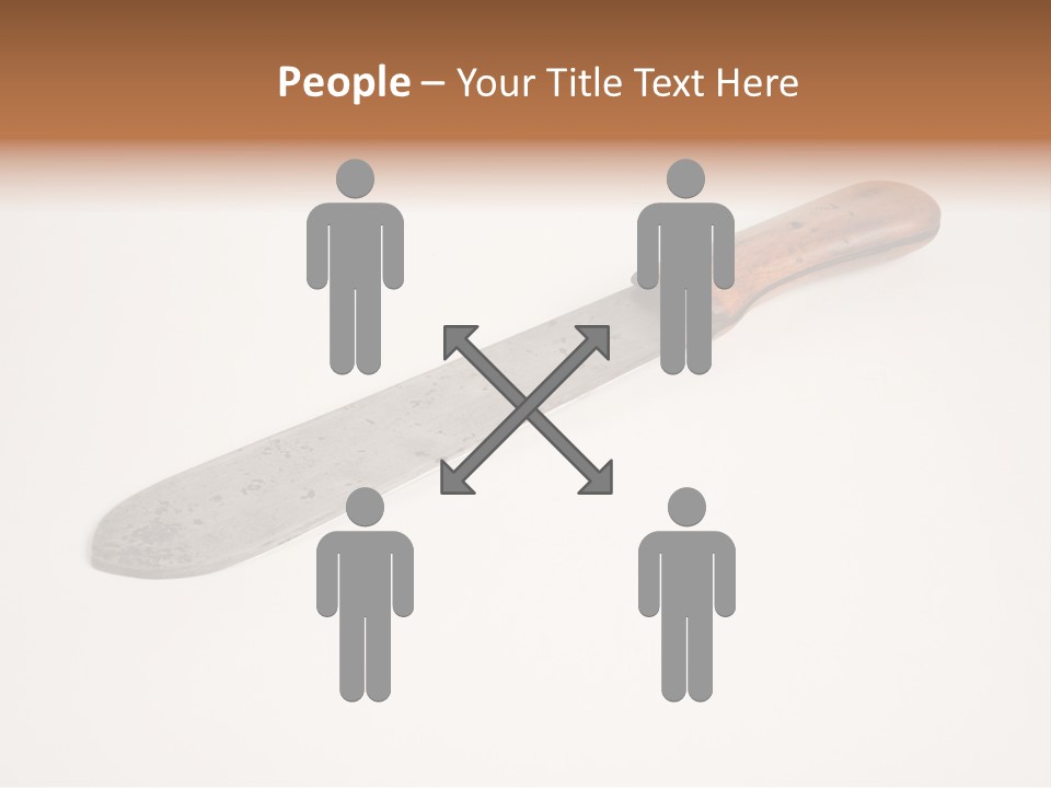 A Knife With A Wooden Handle On A White Background PowerPoint Template