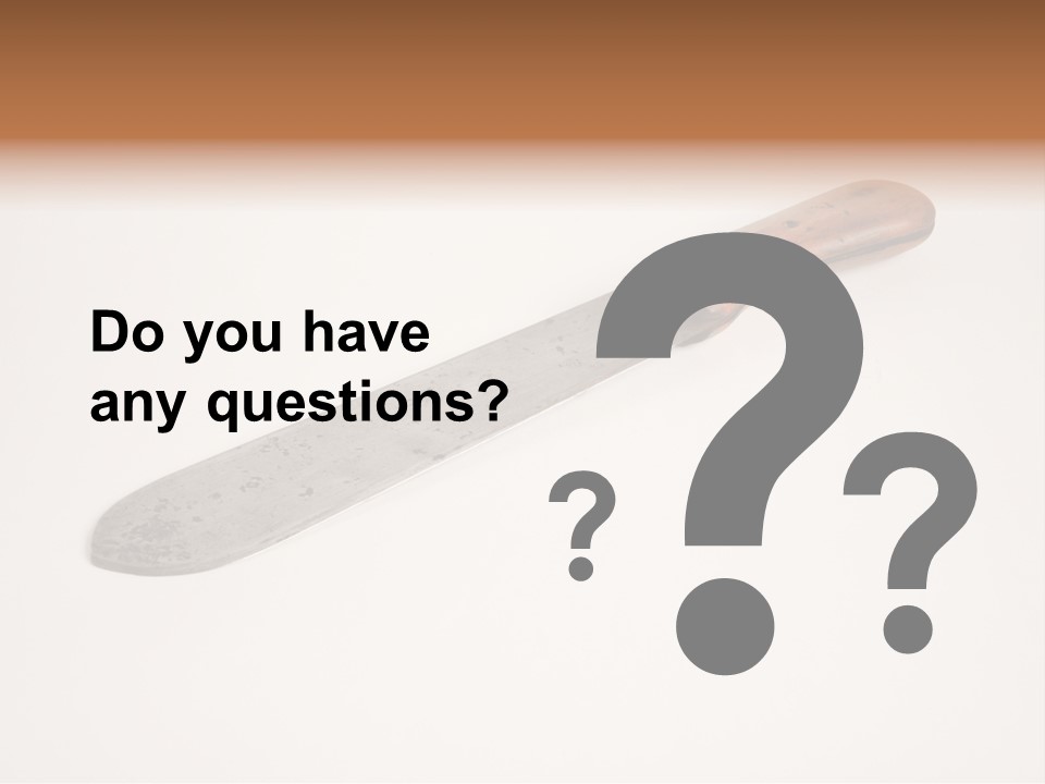 A Knife With A Wooden Handle On A White Background PowerPoint Template