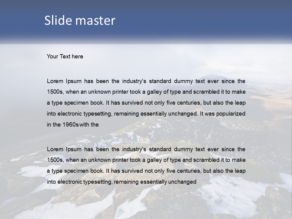 A Mountain Range Covered In Snow And Clouds PowerPoint Template