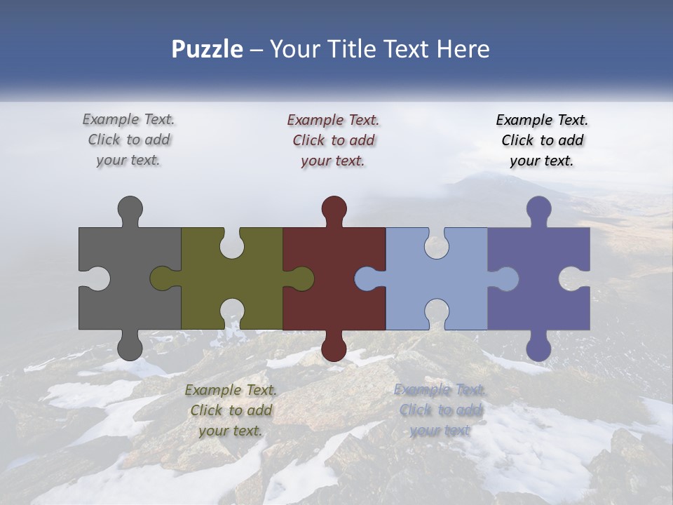 A Mountain Range Covered In Snow And Clouds PowerPoint Template