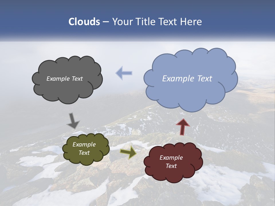 A Mountain Range Covered In Snow And Clouds PowerPoint Template