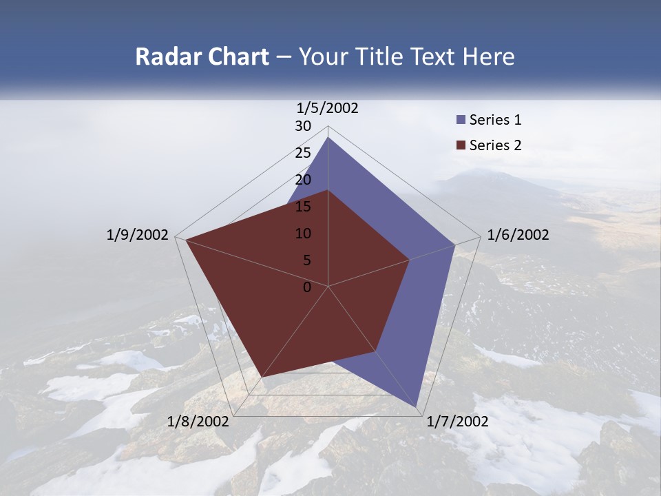 A Mountain Range Covered In Snow And Clouds PowerPoint Template