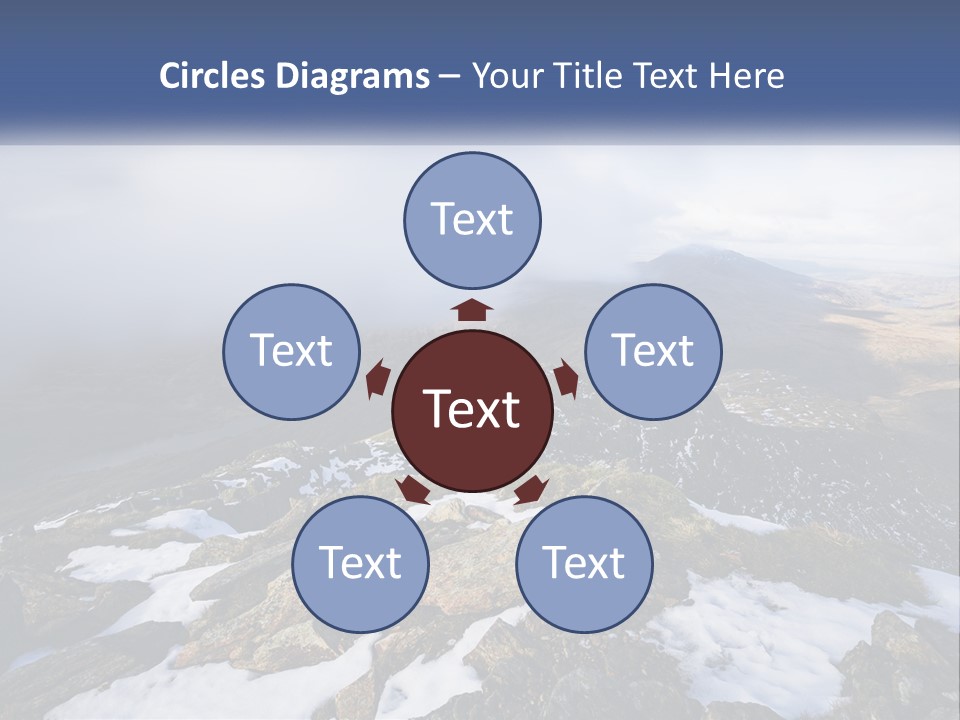 A Mountain Range Covered In Snow And Clouds PowerPoint Template