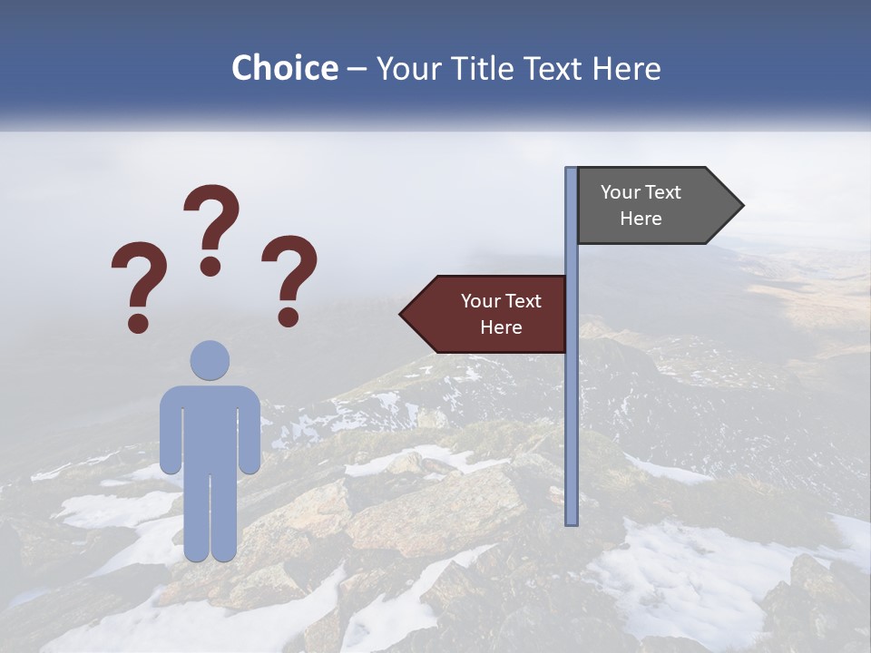 A Mountain Range Covered In Snow And Clouds PowerPoint Template