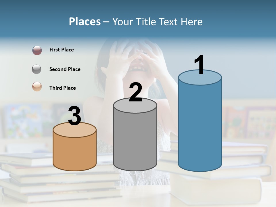 A Young Girl Is Covering Her Eyes With Her Hands PowerPoint Template