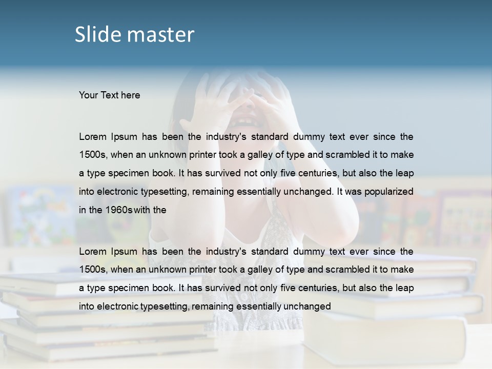 A Young Girl Is Covering Her Eyes With Her Hands PowerPoint Template